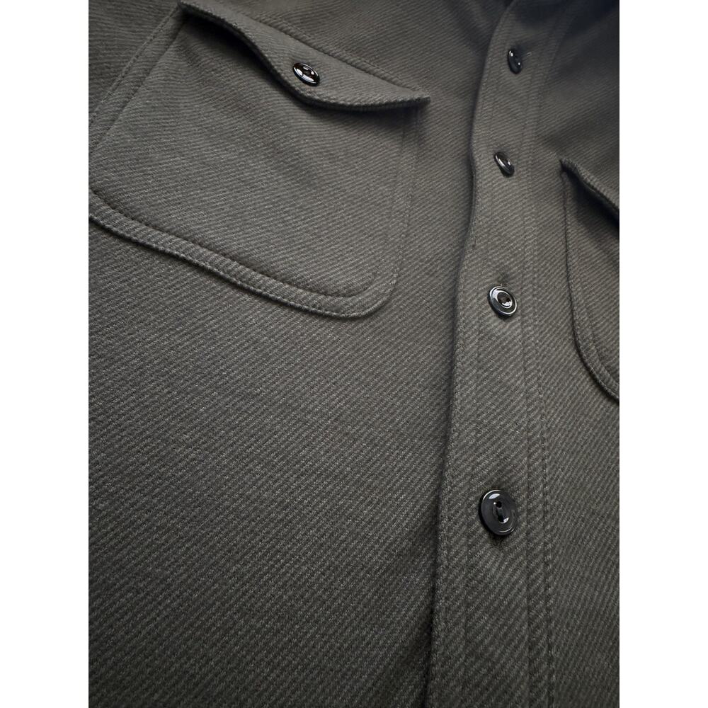 NEW J Crew Double Knit Work Shirt Button up Long Sleeve Mens Size M Green - Picture 10 of 11